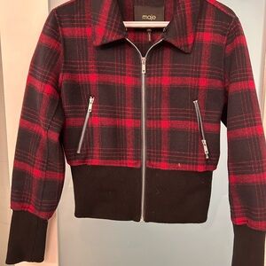 Maje fall lumberjack jacket, size 38 or small/medium